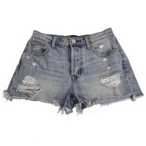 Gap  Jean Shorts Distressed Cutoffs High Rise Light Wash Size 25